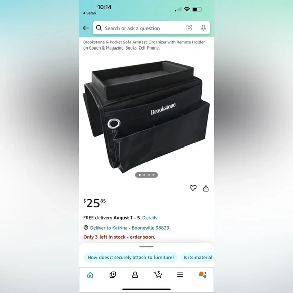 Brookstone Armrest Organizer - Picture 7 of 7